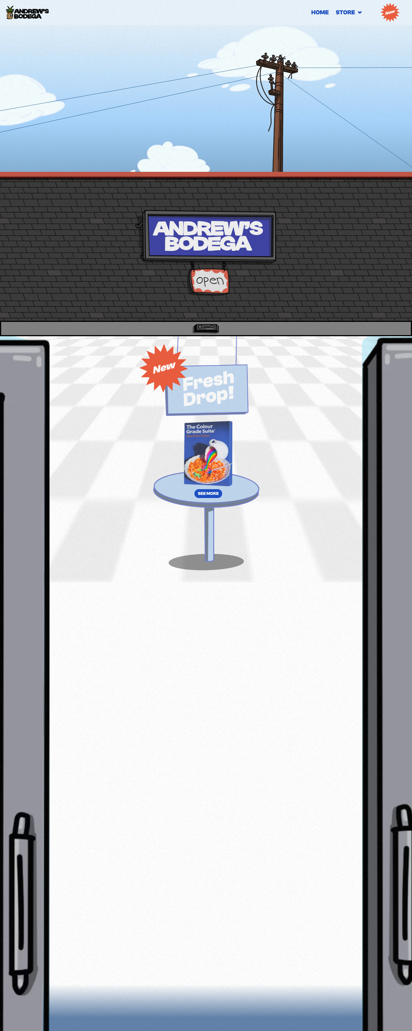 The Andrew's Bodega homepage