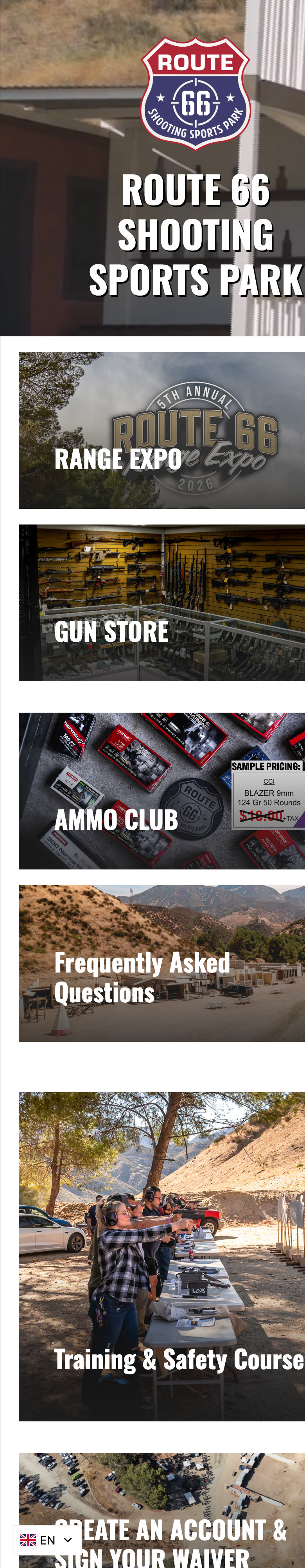 The Route 66 homepage on a phone