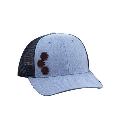 Leather Cell Trucker Hat, Stone