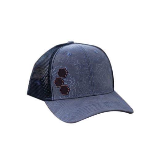 Leather Cell Trucker Hat, Topo